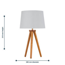 First Choice Lighting Voyage - Dark Oak Table Lamp Bedside Light With White & Silver Shade - thumbnail 5