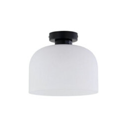 First Choice Lighting Victoria - Black Flush Ceiling Light With Frosted Glass Shade - thumbnail 2