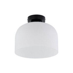 First Choice Lighting Victoria - Black Flush Ceiling Light With Frosted Glass Shade - thumbnail 1