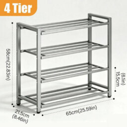 4Tier Shoe Storage Rack  Organizer Stand Shelf Footwear Unit Hallway Entryway - thumbnail 2