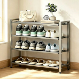 4Tier Shoe Storage Rack  Organizer Stand Shelf Footwear Unit Hallway Entryway - thumbnail 1