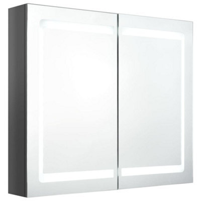 Berkfield Stylish Led Bathroom Mirror Cabinet Shining Grey 80X12X68 Cm - image 1