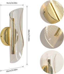Pheashine Gold Spiral Led Wall Light 16W With 3 Colour Temperatures Acrylic Design - thumbnail 3