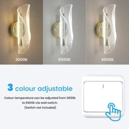 Pheashine Gold Spiral Led Wall Light 16W With 3 Colour Temperatures Acrylic Design - thumbnail 2