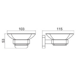 Modern Brass Soap Holder Glass Dish Bathroom Kitchen Wall Mounted 150mm - thumbnail 2