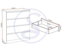Seconique Malvern 3 Door Wardrobe Bedroom Set Grey With Chest And X2 Bedsides - thumbnail 9