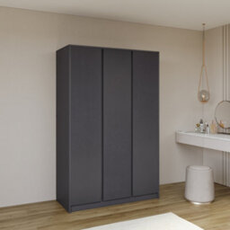 Seconique Malvern 3 Door Wardrobe Bedroom Set Grey With Chest And X2 Bedsides - thumbnail 5