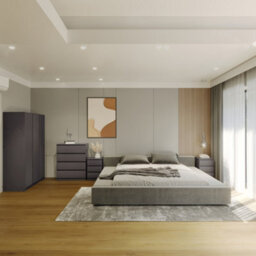 Seconique Malvern 3 Door Wardrobe Bedroom Set Grey With Chest And X2 Bedsides - thumbnail 2