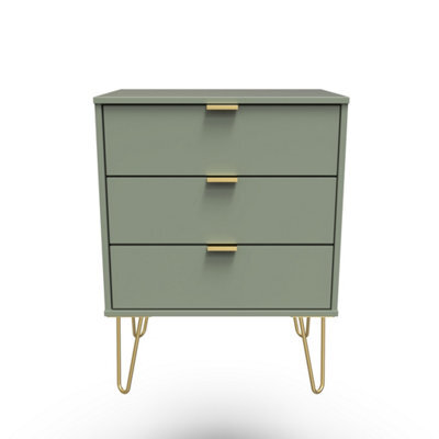 Fuji 3 Drawer Chest In Reed Green (Ready Assembled) - image 1