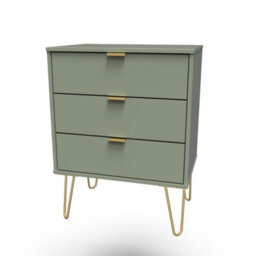 Fuji 3 Drawer Chest In Reed Green (Ready Assembled) - thumbnail 3