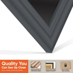 "AK Frames 25X17"" Dark Grey Classic Vinyl Record Frame With Black Mount For 12 Inch Lp Cover & Disc - Overlapped Design" - thumbnail 3