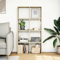 Walplus Room Divider Bookcase Sonoma Oak 69.5X29X137.5 Cm Engineered Wood - thumbnail 3