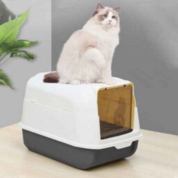 Large Cat Litter Box Self Cleaning Pan Drawer Anti-Splashing Cat Potty Tray With Scoop, Double Entrance - thumbnail 4