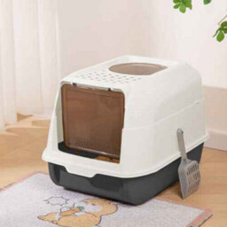 Large Cat Litter Box Self Cleaning Pan Drawer Anti-Splashing Cat Potty Tray With Scoop, Double Entrance - thumbnail 3