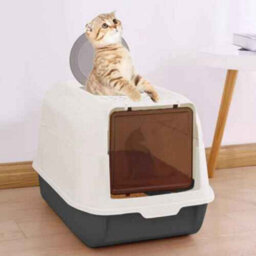 Large Cat Litter Box Self Cleaning Pan Drawer Anti-Splashing Cat Potty Tray With Scoop, Double Entrance