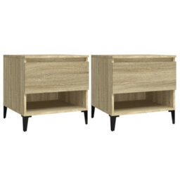 Berkfield Side Tables 2 Pcs Sonoma Oak 50X46X50 Cm Engineered Wood - thumbnail 2