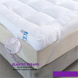 ARLinens Microfiber Mattress Topper 10Cm Mattress Protector Cover Elastic Corner Straps 4 Inch Deep Mattress Toppers - thumbnail 6