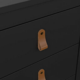 Furniture To Go Barcelona Bedside Table 3 Drawers In Matt Black - thumbnail 8