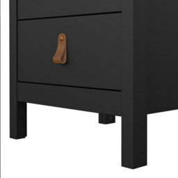 Furniture To Go Barcelona Bedside Table 3 Drawers In Matt Black - thumbnail 9