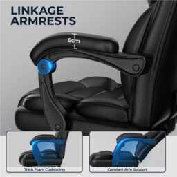 Yaheetech Pu Leather Adjustable Executive Office Chair - Black - thumbnail 5