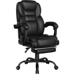 Yaheetech Pu Leather Adjustable Executive Office Chair - Black - thumbnail 2