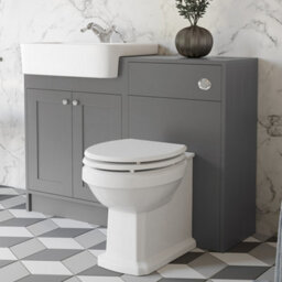 Affine Traditional Vanity Basin Unit & Toilet Combination Unit Bathroom Furniture Grey - thumbnail 1