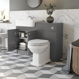 Affine Traditional Vanity Basin Unit & Toilet Combination Unit Bathroom Furniture Grey - thumbnail 3
