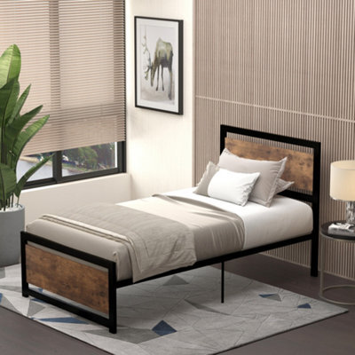 Homcom Single Size Metal Bed Frame W/ Headboard & Footboard, 97X195X103Cm - image 1
