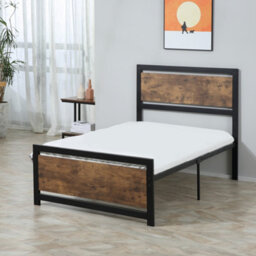 Homcom Single Size Metal Bed Frame W/ Headboard & Footboard, 97X195X103Cm - thumbnail 7