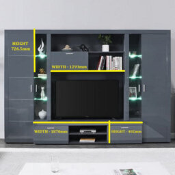 Furniture in Fashion Roma Entertainment Unit Grey With High Gloss Fronts And Led - thumbnail 9