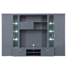 Furniture in Fashion Roma Entertainment Unit Grey With High Gloss Fronts And Led - thumbnail 8
