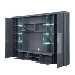 Furniture in Fashion Roma Entertainment Unit Grey With High Gloss Fronts And Led - thumbnail 4