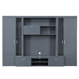 Furniture in Fashion Roma Entertainment Unit Grey With High Gloss Fronts And Led - thumbnail 7