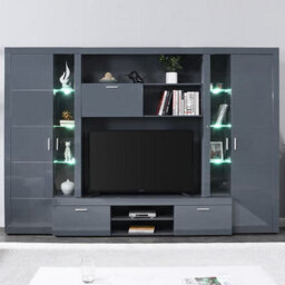 Furniture in Fashion Roma Entertainment Unit Grey With High Gloss Fronts And Led - thumbnail 2
