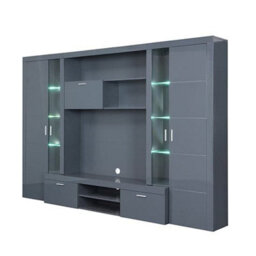 Furniture in Fashion Roma Entertainment Unit Grey With High Gloss Fronts And Led - thumbnail 3