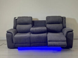 Hannah Electric Recliner Sofa Set With Cupholders 3+2 Seater  Soft Grey Micro Fabric  Led Lights  Usb Ports - thumbnail 3