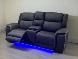 Hannah Electric Recliner Sofa Set With Cupholders 3+2 Seater  Soft Grey Micro Fabric  Led Lights  Usb Ports - thumbnail 5