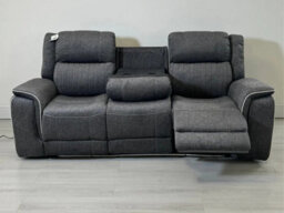 Hannah Electric Recliner Sofa Set With Cupholders 3+2 Seater  Soft Grey Micro Fabric  Led Lights  Usb Ports - thumbnail 4