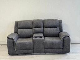 Hannah Electric Recliner Sofa Set With Cupholders 3+2 Seater  Soft Grey Micro Fabric  Led Lights  Usb Ports - thumbnail 6