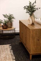 LPD Bordeaux Large Sideboard With Rattan Fronts Gold Handles Boho Wooden Frame W128.2 L39.4 H78.2Cm - thumbnail 2