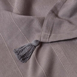 Homescapes Cotton Rajput Ribbed Sea Grey Throw, 255 X 360 Cm - thumbnail 5