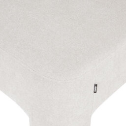 Wyld And Coco Everluxe White Fabric Ottoman With Plush Texture And Cylindrical Nylon Legs, 100 X 70 X 45 Cm - thumbnail 5