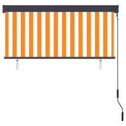 Berkfield Harmful Outdoor Roller Blind 140X250 Cm White And Orange - thumbnail 4
