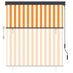 Berkfield Harmful Outdoor Roller Blind 140X250 Cm White And Orange - thumbnail 3