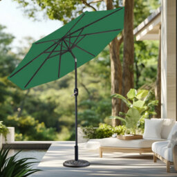 Sundaze 3M Green Round Garden Parasol Unbrella Outdoor Patio Crank Tilt With Base - thumbnail 1