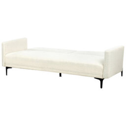 Beliani Sofa Bed 3 Seater Lucan Boucle Off-White - thumbnail 8