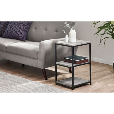 Ashfield Concrete Effect Tall Narrow Side Table - image 1