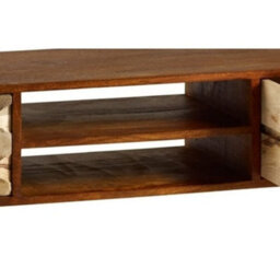 Wyld Haus Shenzhen Mango Wood Tv Stand 2 Shelves, 2 Drawers, Gold Geometric Pattern - thumbnail 5