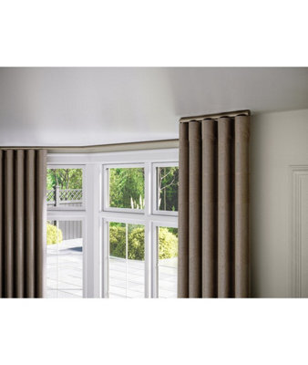 28mm Styleline Gliding Curtain Pole Set With End Cap - Taupe, 450Cm - image 1