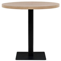 Berkfield Bistro Table Mdf And Steel Round 80X75 Cm Oak Colour - thumbnail 3
